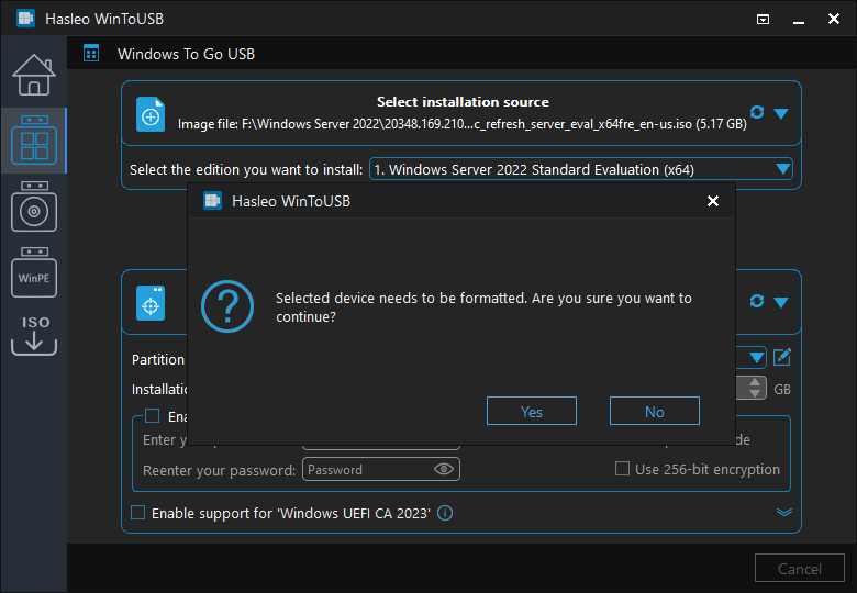 The drive needs to be formatted prompt