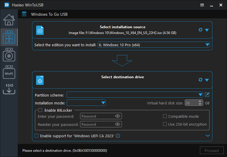 Select Windows edition