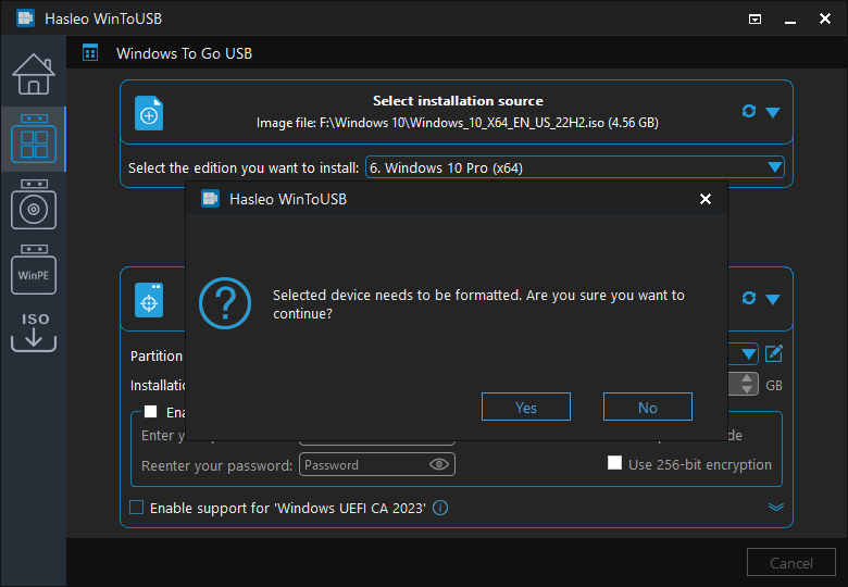 The drive needs to be formatted prompt