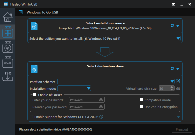 Select Windows edition