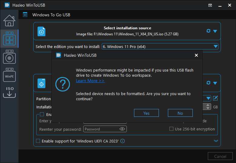 The drive needs to be formatted prompt